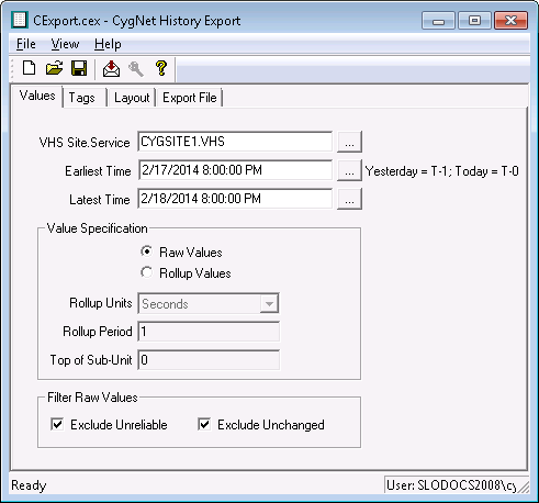 CygNet History Export